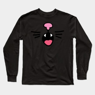 Angry Cat mouth Mask Long Sleeve T-Shirt